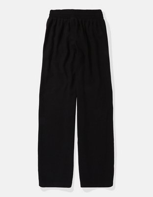 AE Linen-Blend Drawstring Smocked Pant