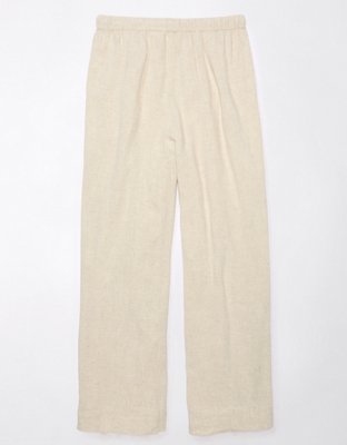 AE Linen-Blend Pull-On Wide-Leg Pant