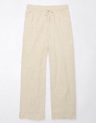 AE Linen-Blend Pull-On Wide-Leg Pant