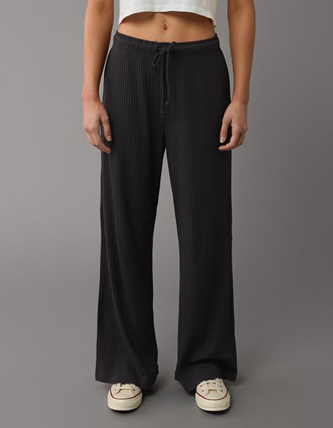 Женские брюки American Eagle AE Ribbed Wide-Leg Sweatpant