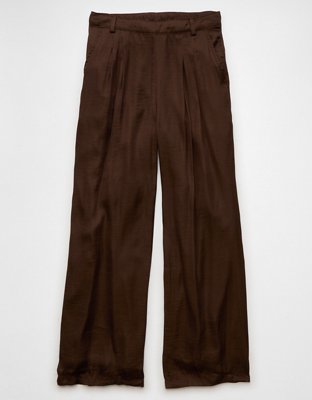 Женские брюки American Eagle AE High-Waisted Baggy Wide-Leg Satin Trouser — фото 3