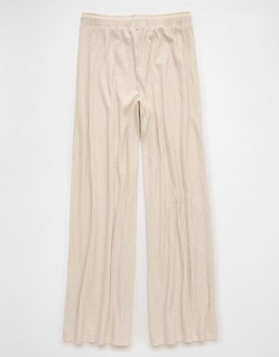 AE Ribbed High-Waisted Wide-Leg Sweatpant