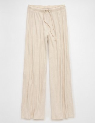 AE Ribbed High-Waisted Wide-Leg Sweatpant