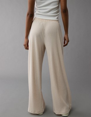 AE Ribbed High-Waisted Wide-Leg Sweatpant