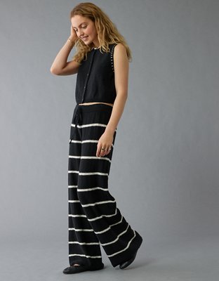 AE Knit Wide-Leg Striped Pant