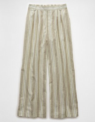 AE Linen-Blend High-Waisted Wide-Leg Pant
