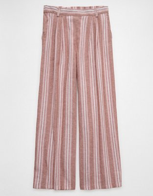 AE Linen-Blend Pull-On Wide-Leg Pant
