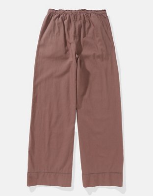 AE Pantalones Cintura Alta Fáciles de Poner de Mezcla de Lino