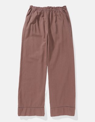 AE Pantalones Cintura Alta Fáciles de Poner de Mezcla de Lino