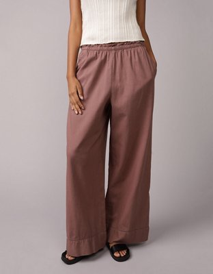 AE High-Waisted Linen-Blend Pull-On Pant