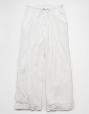 AE High-Waisted Wide-Leg Textured Pant