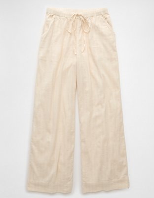 AE High-Waisted Wide-Leg Textured Pant