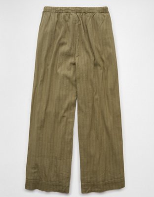 AE High-Waisted Wide-Leg Textured Pant