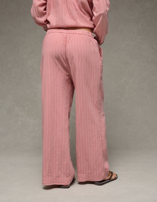 AE High-Waisted Wide-Leg Textured Pant
