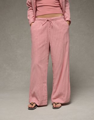 AE High-Waisted Wide-Leg Textured Pant