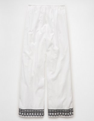 AE Stretch High-Waisted Embroidered Pull-On Pant