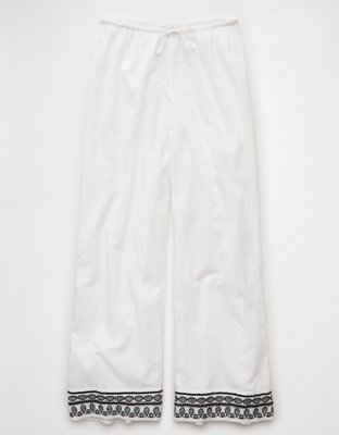 AE Stretch High-Waisted Embroidered Pull-On Pant