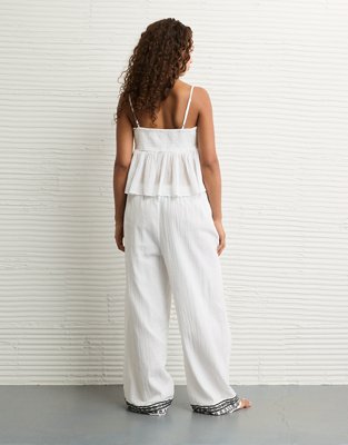 AE Stretch High-Waisted Embroidered Pull-On Pant