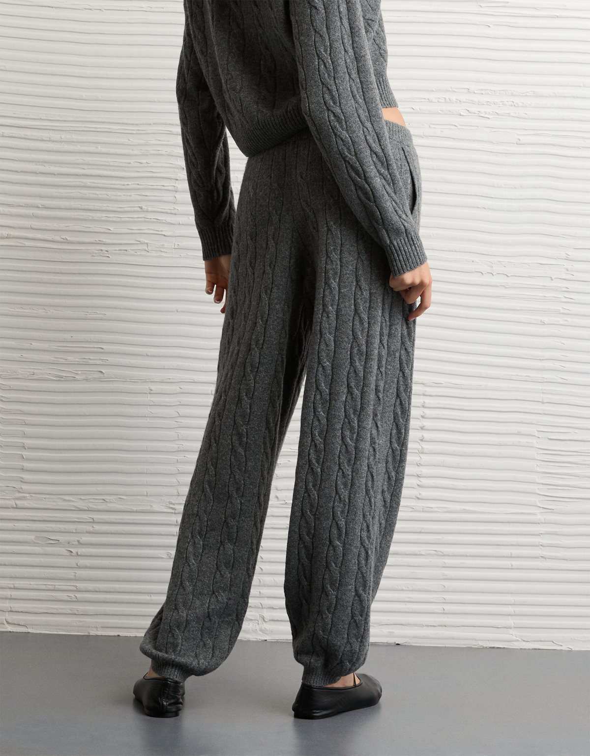 AE High-Waisted Cable Knit Sweatpant - image 2