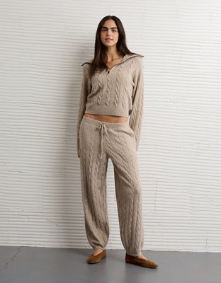 AE High-Waisted Cable Knit Jogger