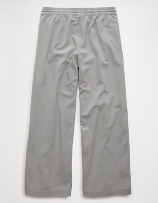 Женские брюки American Eagle AE Stretch Low Rise Wide-Leg Track, цвет: Серый — фото 4