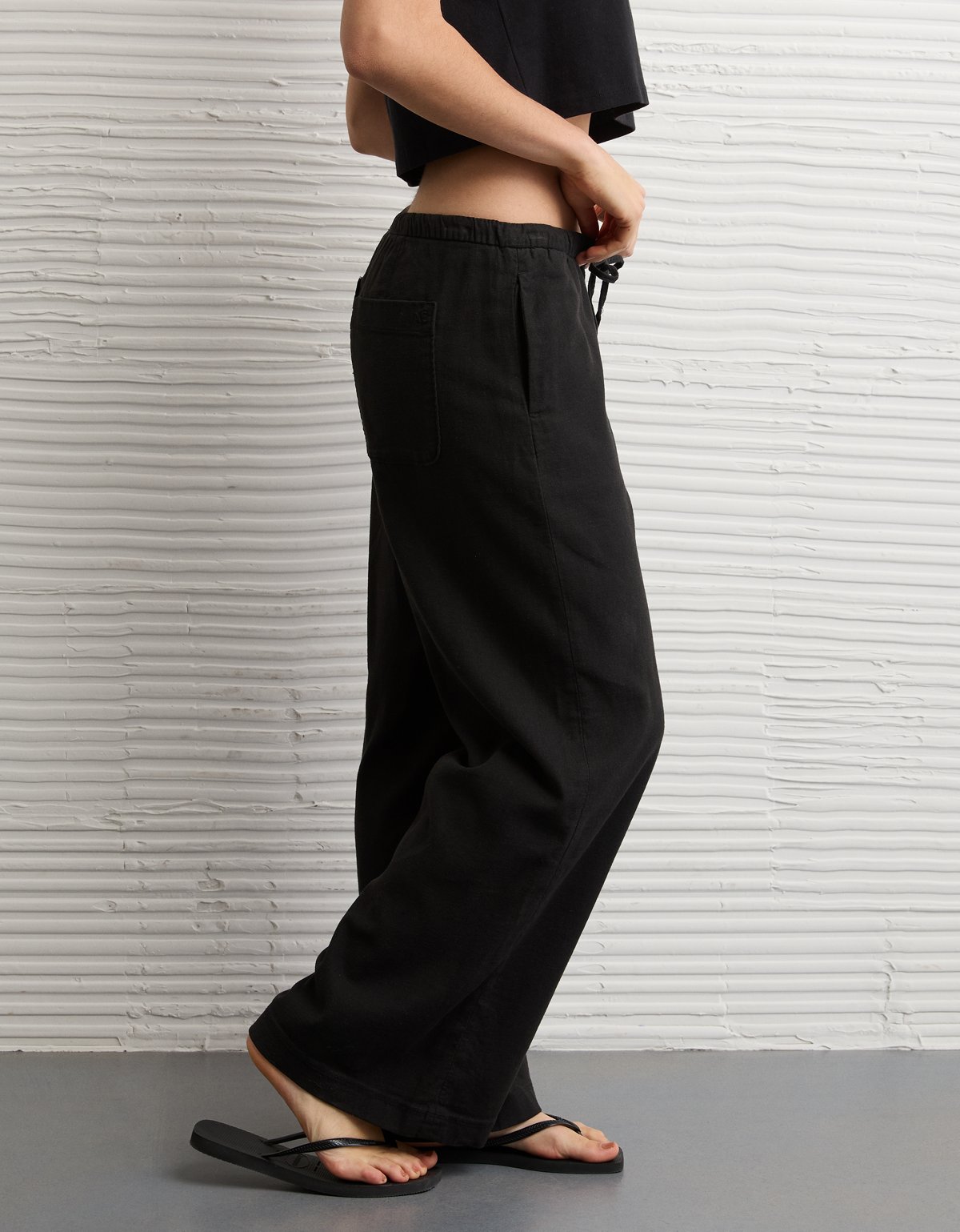 AE Stretch Low-Rise Linen-Blend Pull-On Pant - image 5