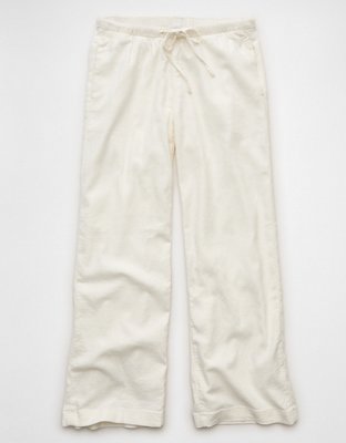 AE Stretch Low-Rise Linen Pull-On Pant