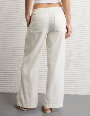 AE Stretch Low-Rise Linen Pull-On Pant