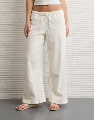 AE Stretch Low-Rise Linen-Blend Pull-On Pant