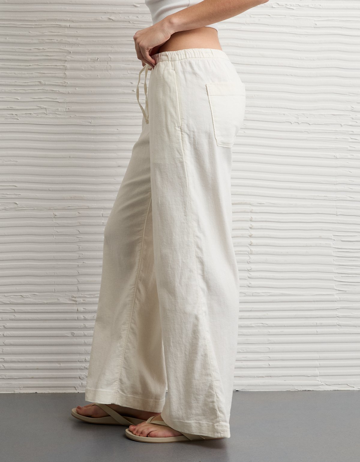 AE Stretch Low-Rise Linen-Blend Pull-On Pant - image 5