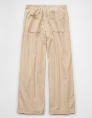 AE Stretch Low-Rise Linen Pull-On Pant