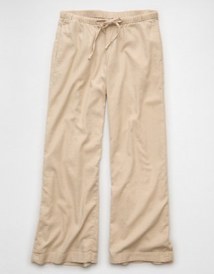 AE Stretch Low-Rise Linen Pull-On Pant