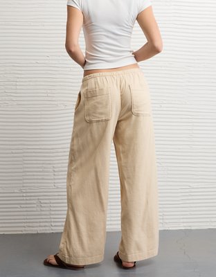 AE Stretch Low-Rise Linen Pull-On Pant