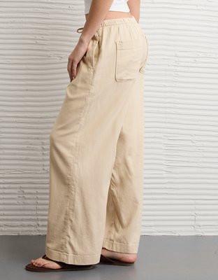 AE Stretch Low-Rise Linen Pull-On Pant