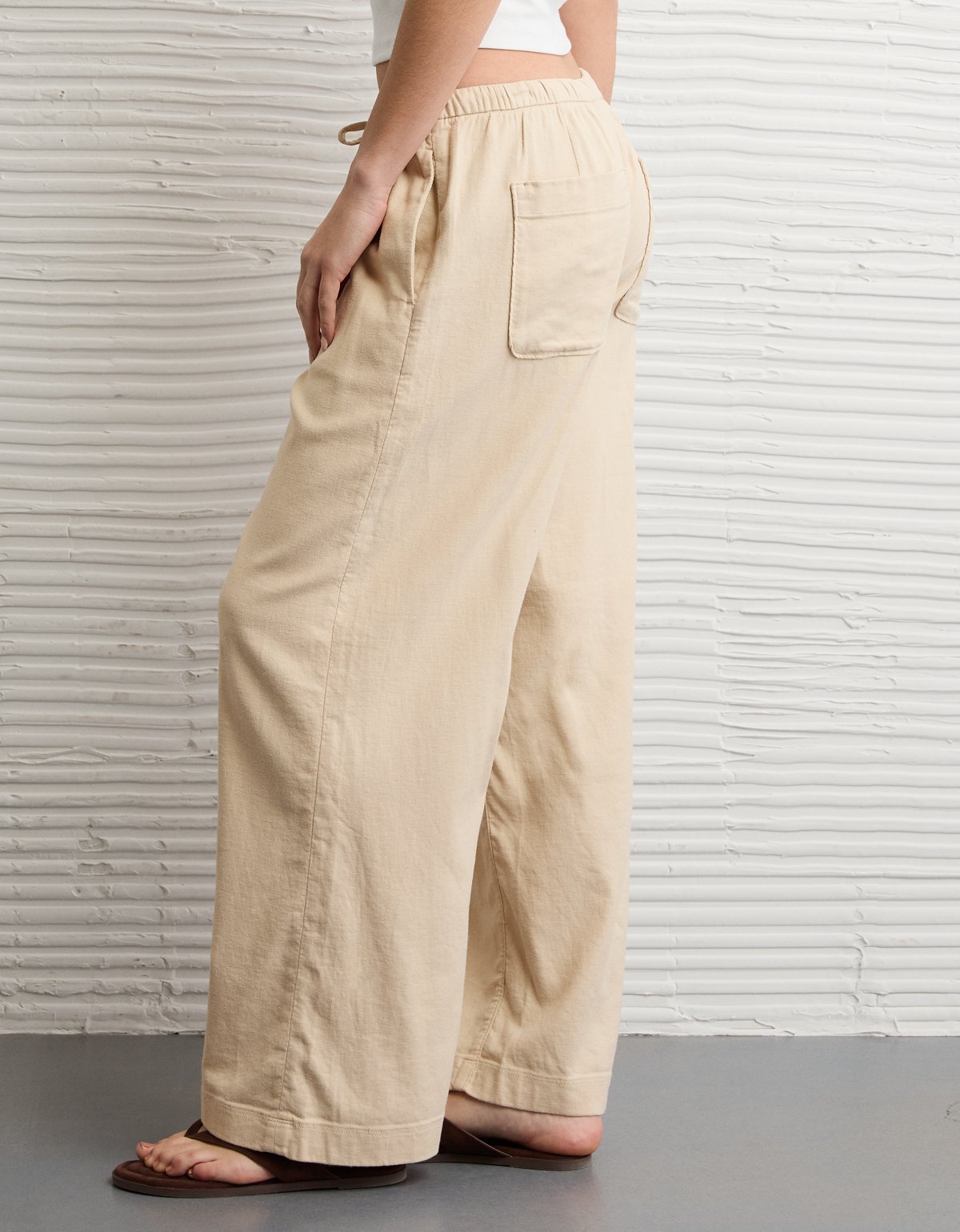 AE Stretch Low-Rise Linen-Blend Pull-On Pant - image 5
