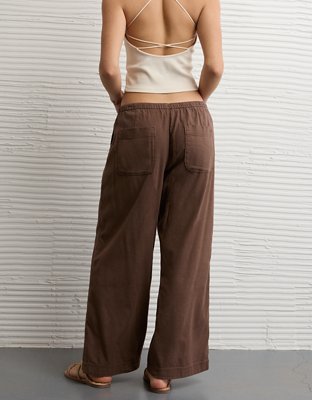 AE Stretch Low-Rise Linen Pull-On Pant
