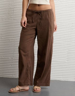 AE Stretch Low-Rise Linen Pull-On Pant