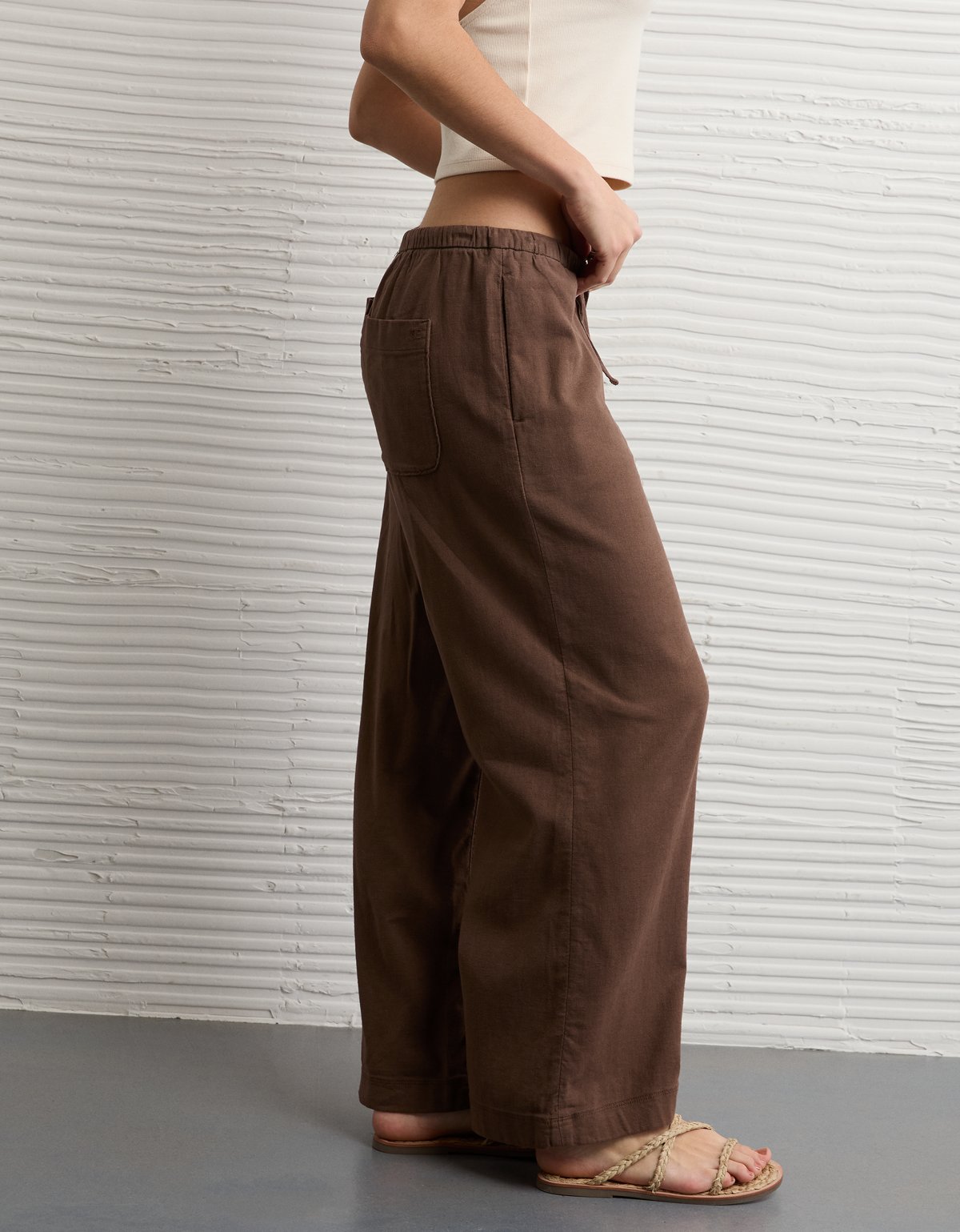AE Stretch Low-Rise Linen-Blend Pull-On Pant - image 5