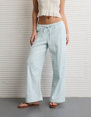 AE Stretch Low-Rise Linen-Blend Pull-On Pant