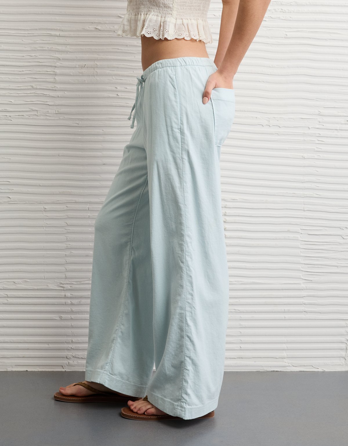 AE Stretch Low-Rise Linen-Blend Pull-On Pant - image 5