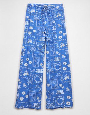 PHLANNÈL SOL American Sea  Pants AE Mid-Rise Linen-Blend Pant | American Eagle