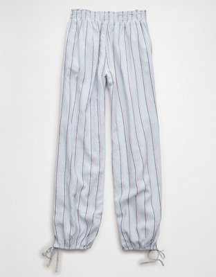 Женские брюки American Eagle AE Low-Rise Linen-Blend Jogger, цвет: Синий — фото 4