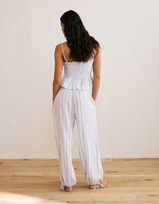 Женские брюки American Eagle AE Low-Rise Linen-Blend Jogger, цвет: Синий — фото 2