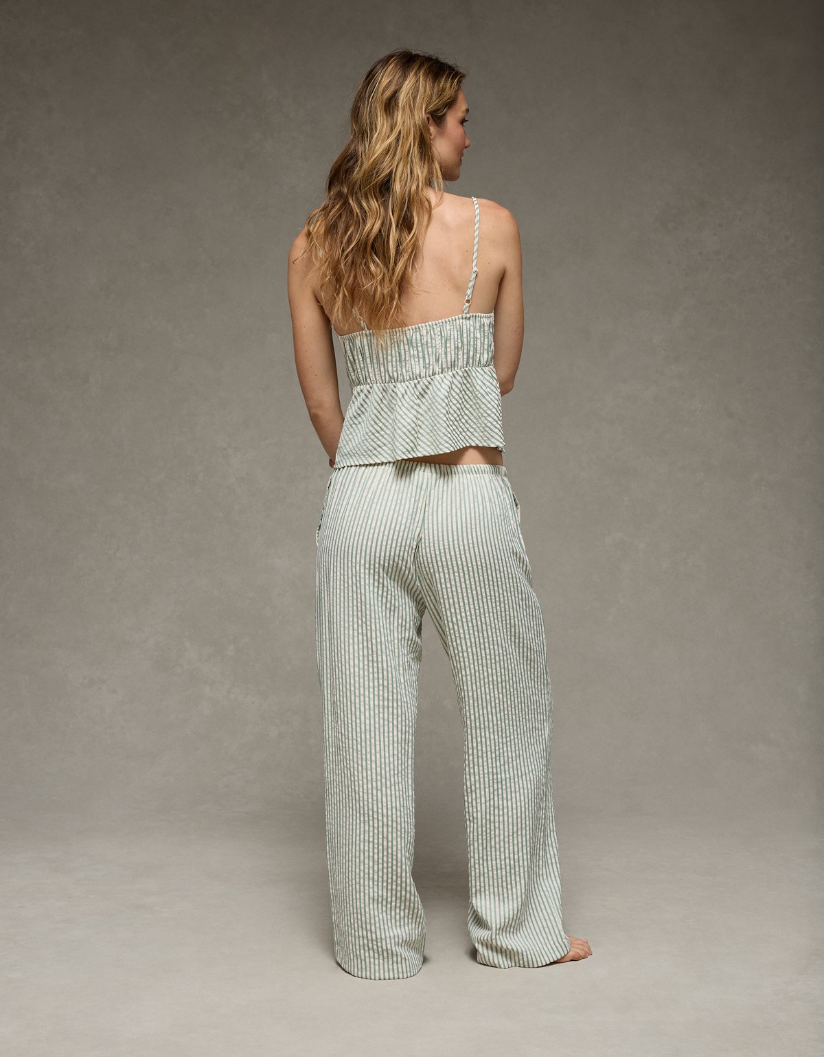 AE Seersucker Wide Leg Easy Pant - image 2
