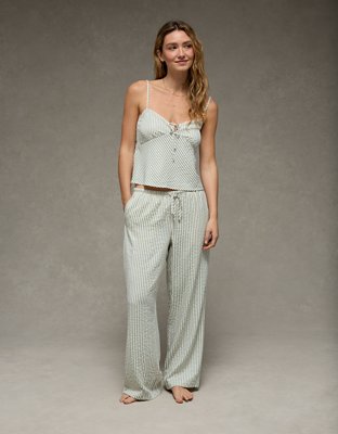 AE Seersucker Wide Leg Easy Pant