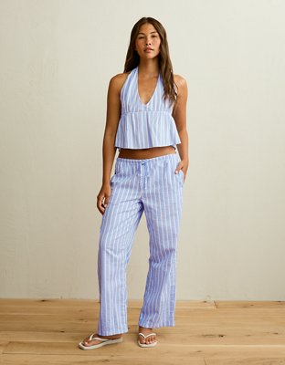 AE Seersucker Wide Leg Easy Pant | American Eagle