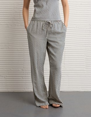 AE Seersucker Wide Leg Easy Pant