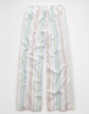 AE Pride Mid-Rise Linen-Blend Wide-Leg Pant
