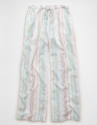 AE Pride Mid-Rise Linen-Blend Wide-Leg Pant