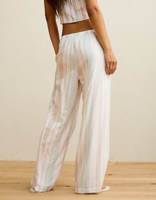 AE Pride Mid-Rise Linen-Blend Wide-Leg Pant